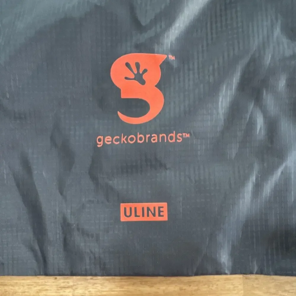 Geckobrands Waterproof‎ Drawstring Backpack Uline Gray Orange Nylon Hiking